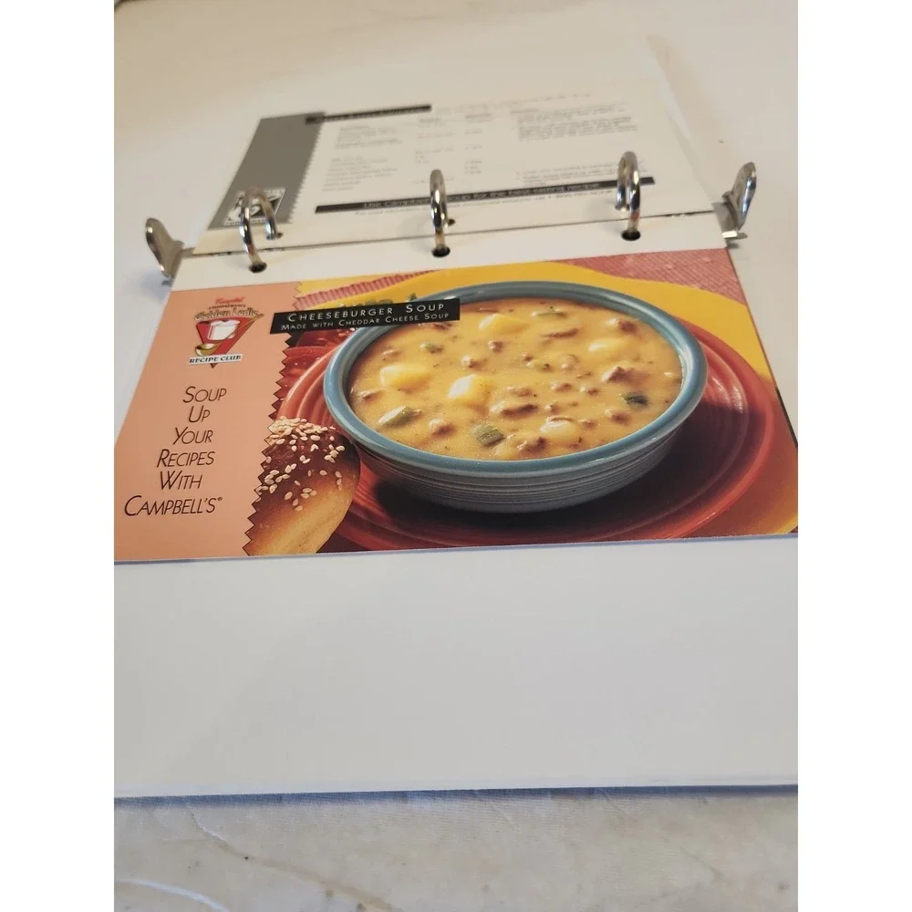 Vintage Campbell's Foodservice Golden Ladle Recipe Binder 1996 w/ 10 Bulk Cards
